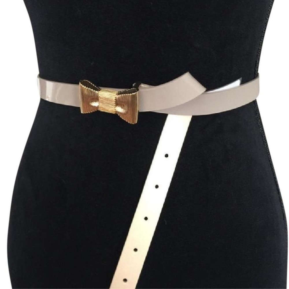 NWT KATE SPADE patent leather pink & gold belt XL